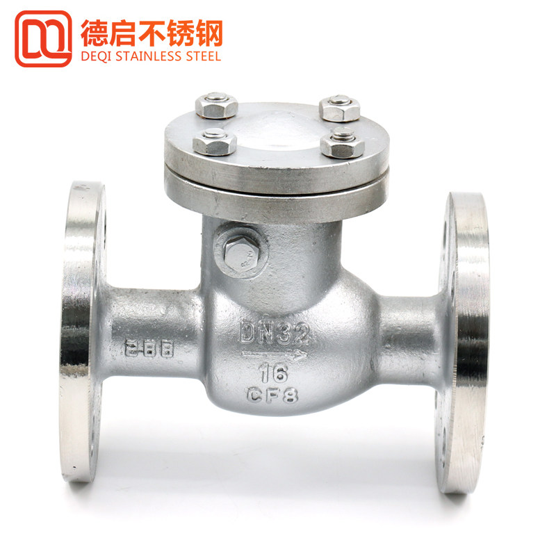 304 316L不锈钢法兰止回阀H44旋起式不锈钢止回阀 DN50 65 80 100