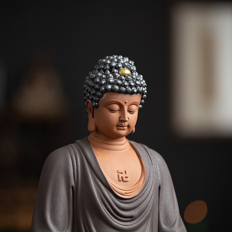 久造新中式大日如来佛像摆件陶瓷释迦摩尼工艺家居客厅玄关装饰品