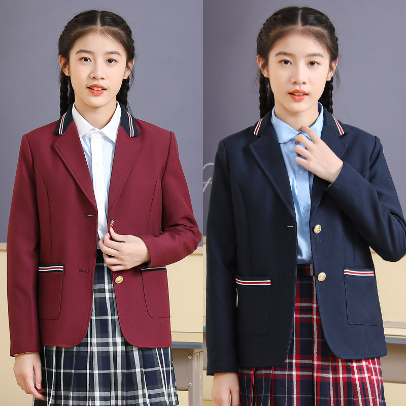 中小学生校服小西装儿童礼服舒适男女春秋款大中童上班服外套上衣