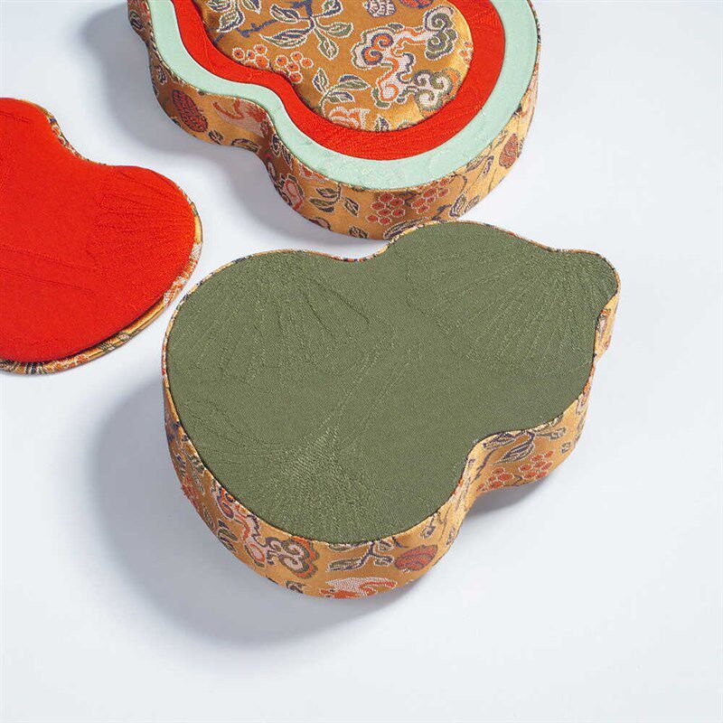 新中式宫廷葫芦首饰盒宋锦提花珠宝收纳盒文玩手链项链饰品包装盒