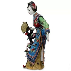 石湾陶瓷公仔仕女薛宝钗手工摆件红楼梦十二金钗店铺家居薛宝钗