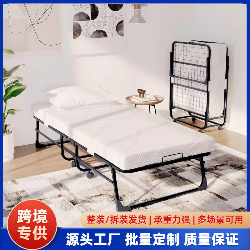源头工厂单人折叠床酒店加床医院陪护床加厚海绵床垫便携午睡神器图片