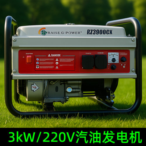 3kW汽油发电机 220v小型便携家用交流发电机 直流12V  工厂特价