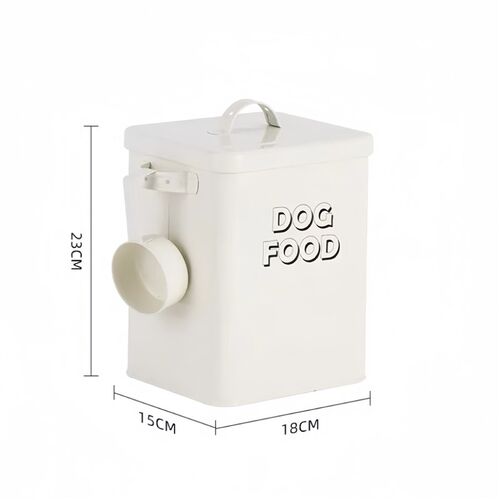 猫粮储粮桶密封防潮避光大容量零食盒铁质狗粮储粮桶收纳盒猫粮勺