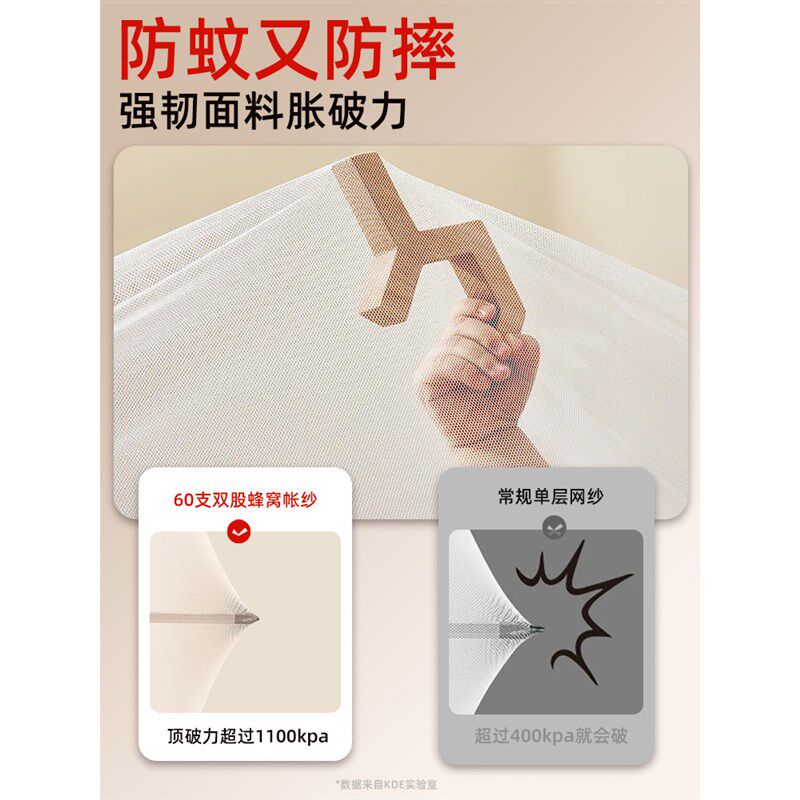 KDE防摔蚊帐婴儿2025新款儿童专用纹帐家用卧室防掉牀全罩牀围栏