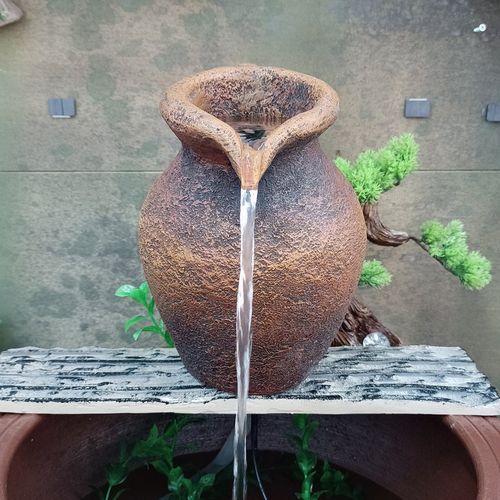 古风仿陶罐小号开口古法养鱼流水罐庭院水培水缸鱼池水循环过滤器