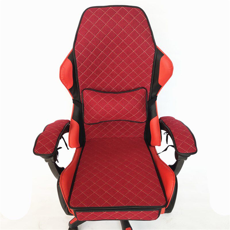 四季亚麻电竞椅坐垫游戏竞技椅垫子加厚带靠背一体电脑椅连体座垫