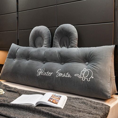 简约臻绒纯色腰靠垫卧室床头三角靠背沙发腰枕榻榻米软包可拆洗