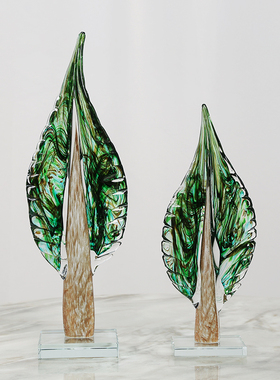 琉璃艺术树叶家大业大摆件简约电视柜别墅客厅玄关装饰品桌面摆设