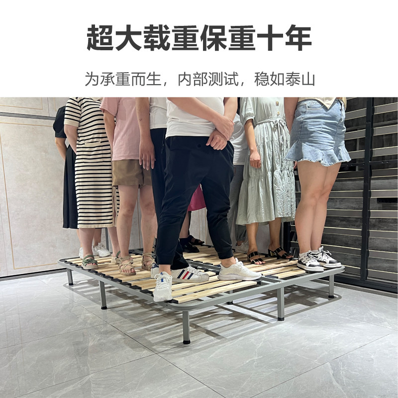 床架实木排骨架加密床板折叠床架龙骨架钢架独立弹簧床架原木排骨