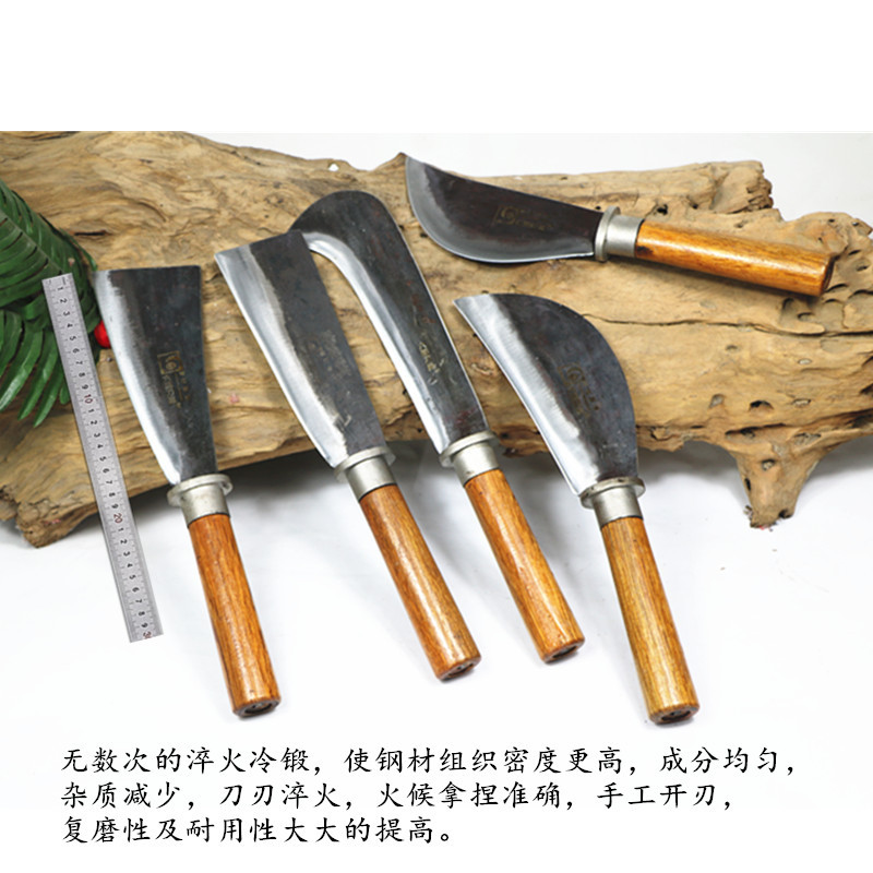阳江柴刀砍树劈柴锻打户外开路刀手工砍竹刀登山镰刀农用工具包邮