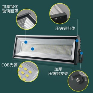 led户外防水防尘投光灯体育馆照明专用网球场220伏长条射灯自然光