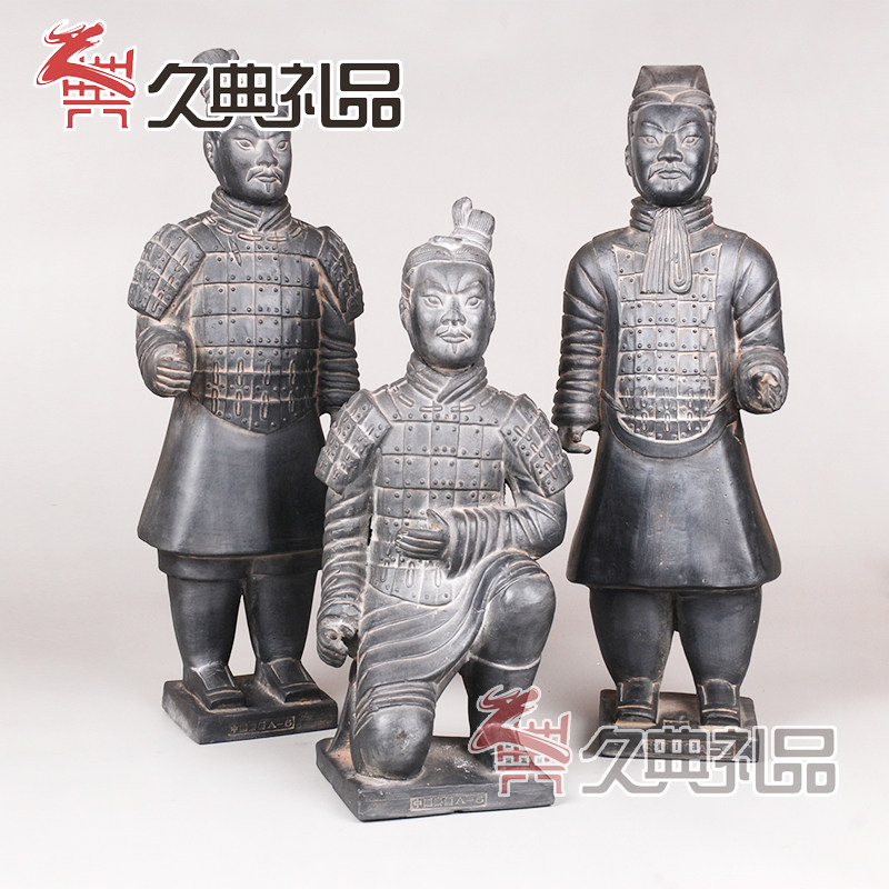 大型淡泥色秦俑 复古摆件工艺品陶俑西安特色 50cm