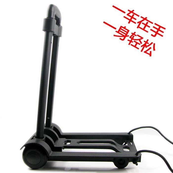 手推车货车便携式车载家用折叠工程塑质静音四轮行李车便携小拖车