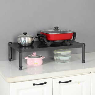 厨房置物架桌面柜内一层升高收纳架单层多功能台面微波炉烤箱架子