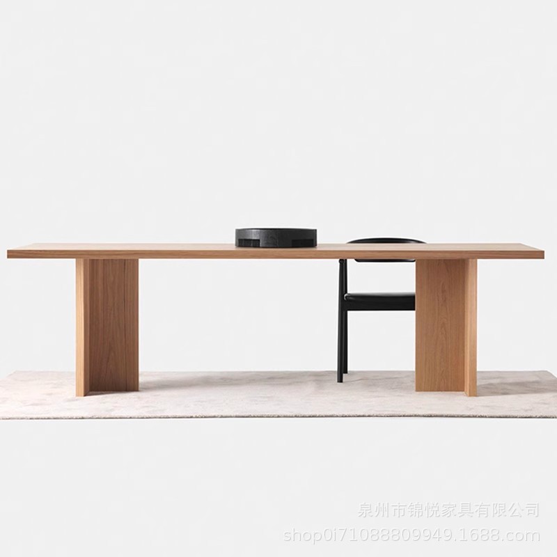 简约现代设计师实木方桌办公电脑桌极简北欧工作台家用餐桌大户型