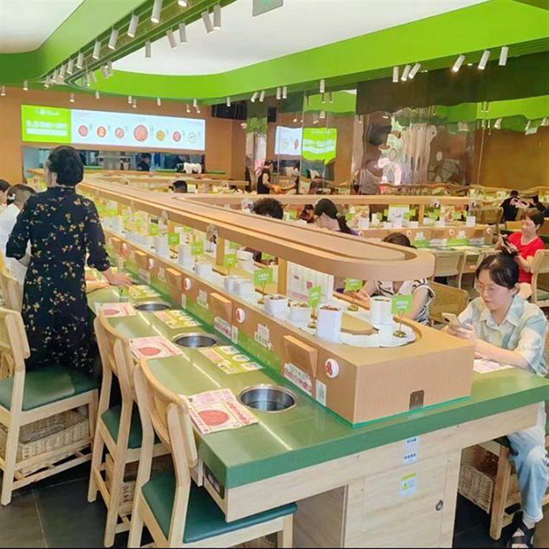 旋转小火锅设备全套自助餐麻辣烫机器单锅串串香商用回转火锅设备