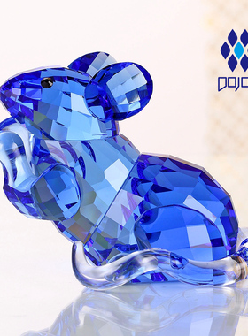 水晶小老鼠摆件十二生肖饰品办公室桌面圣诞节礼物鼠年生日礼物女