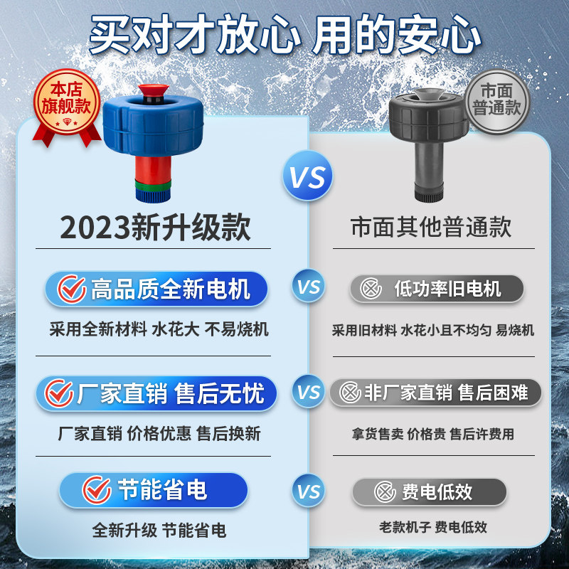 鱼塘增氧机220V大功率池塘打氧机专用水产养殖充氧泵全自动浮水泵
