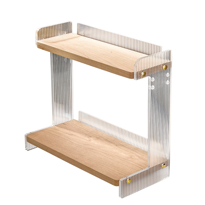 轻奢化妆室洗漱台面化妆品收纳盒置物架桌面护肤用品收纳双层架子