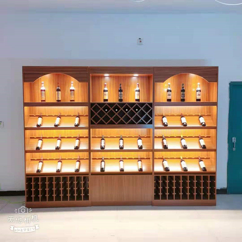 烟酒红酒白酒展示柜货架商用展示架陈列柜葡萄酒展示柜实木红酒柜