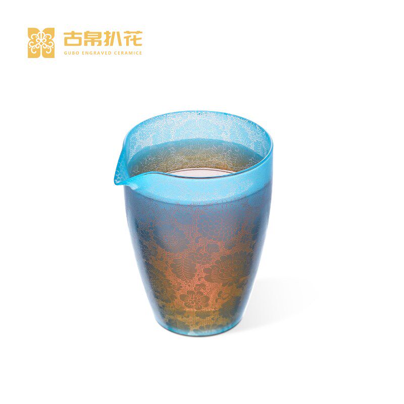 古帛扒花景德镇玻璃手工琉璃公道杯创意茶具分茶器茶配件高档礼盒