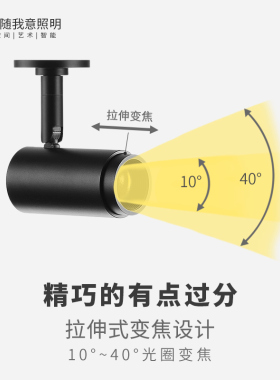 射灯吸顶式可变焦led灯低压24v导轨道明装展柜清吧商铺氛围射灯