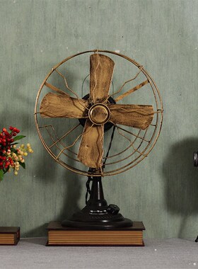 复古欧式电风扇模型摆件家居仿古装饰品餐厅服装店咖啡厅橱窗道具