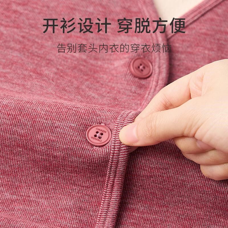春织妈妈保暖背心女加绒加厚中老年马甲内衣开衫老人外穿内搭秋冬