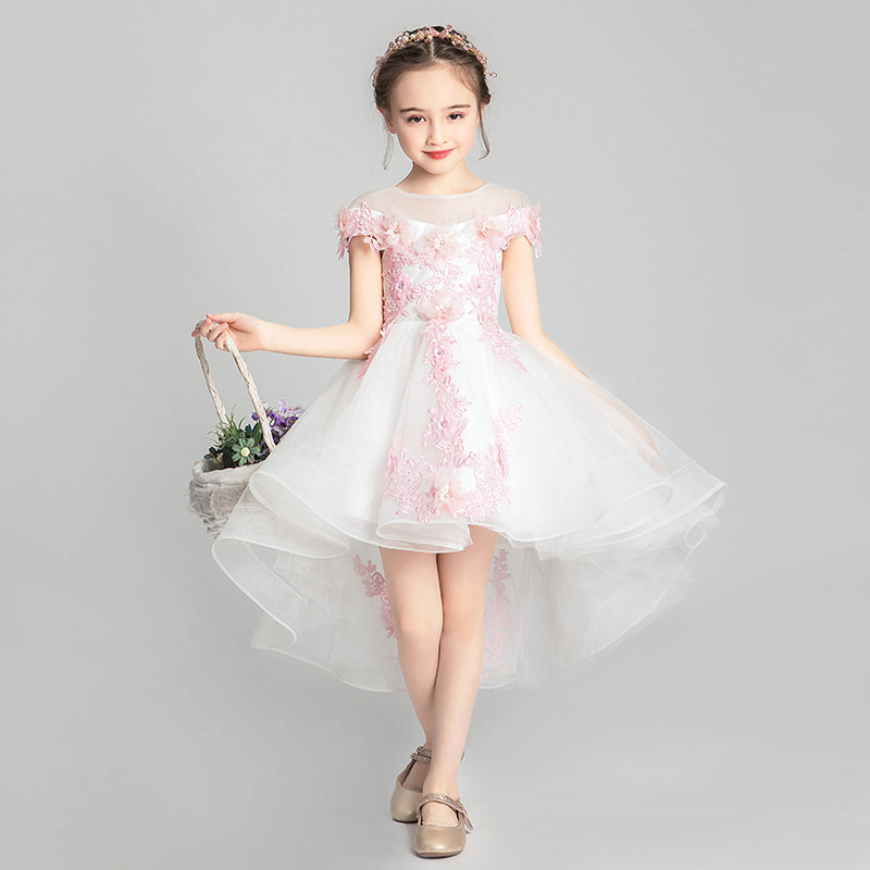 儿童晚礼服公主裙洋气小花童主持人女童模特舞台走秀服装裙子蓬蓬