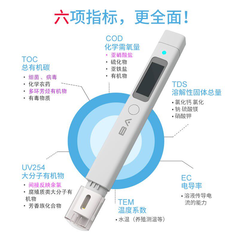 水侦探3水质检测笔高精度多功能tds水质检测家用纯净自来水检测仪
