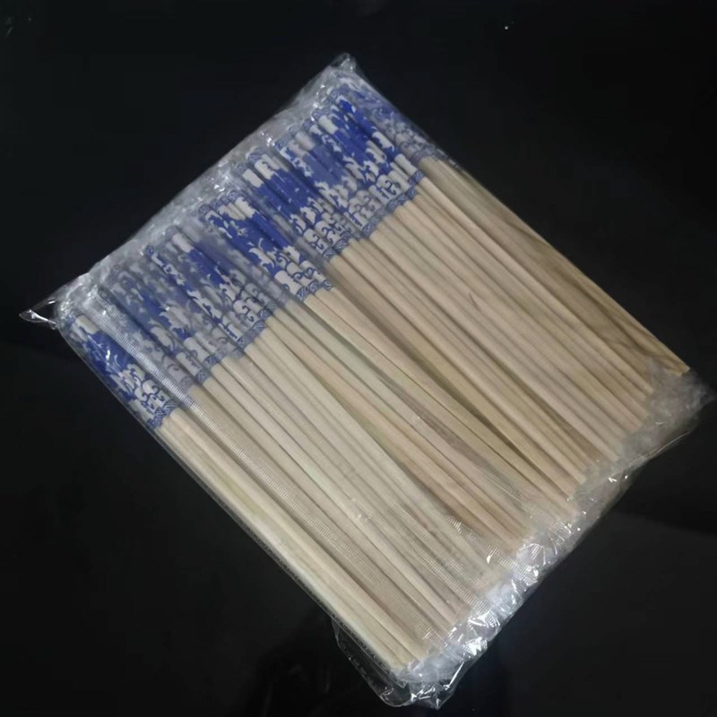 一次性筷子50双独立包装家用1000双天然竹筷子户外商用加粗青花筷