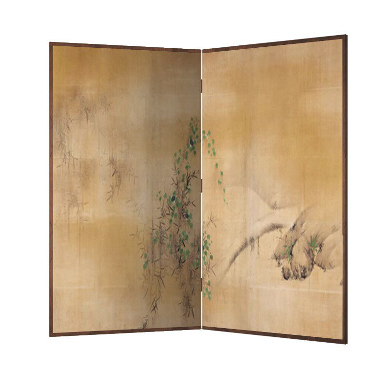 东方美学日式中古屏风隔断客厅民宿折叠茶室背景墙酒店折屏山水画