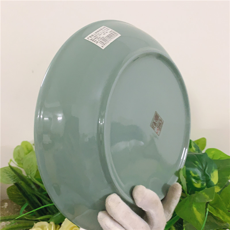 青瓷牡丹菜碟 健康釉下彩 不含铅镉 微波炉可用 家用 商用菜盘