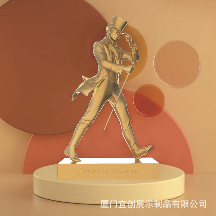 玻璃钢尊尼获加绅士人物店铺陈列落地摆件雕塑园林景观美陈道具 - 实物图
