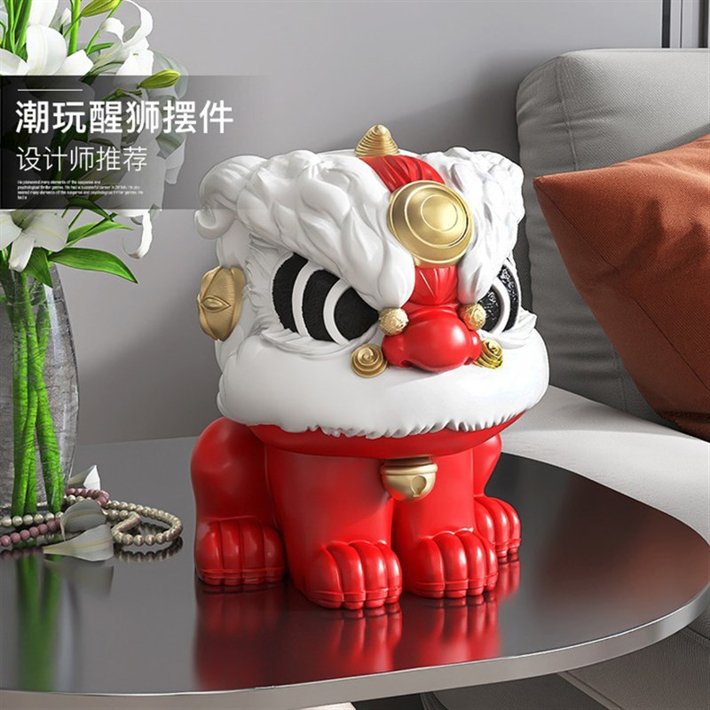 中国风国潮醒狮摆件开业礼品店铺舞狮前台桌面装饰品乔迁生日礼物
