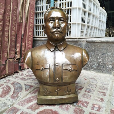 仿古铜孙中山铜像摆件纯铜国父孙中山孙文人物雕像半身像全身站像