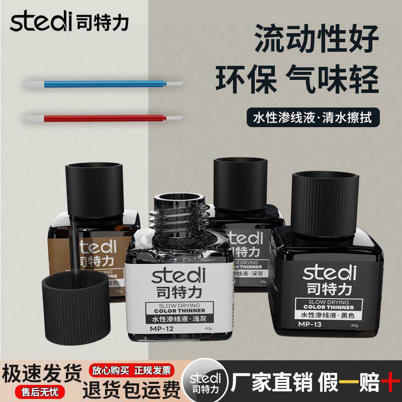 司特力渗线液高达模型旧化制作渍洗液擦拭棒黑灰水性渗线液渗线笔