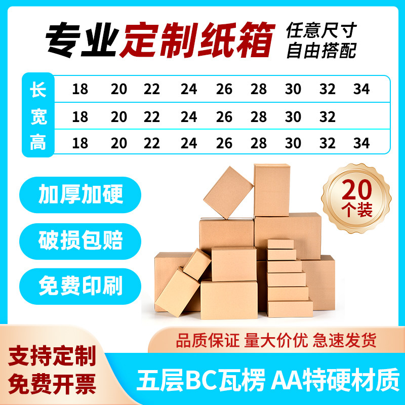 方形打包纸板箱小纸盒子定制正方形快递箱半高纸箱淘宝包装箱特硬图片
