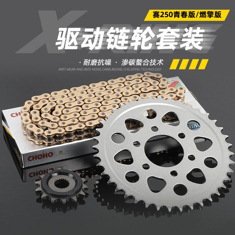 适配钱江赛250青春版/燃擎版链轮链条Mini版赛250套链大小齿牙盘