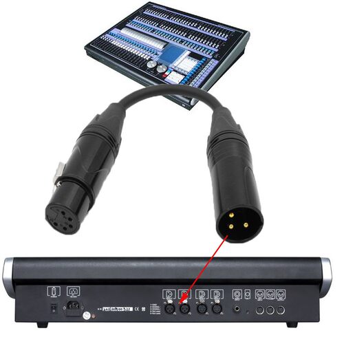 五芯转三芯线 灯光信号接口转换线 512DMX3芯卡农转5芯卡农转接头