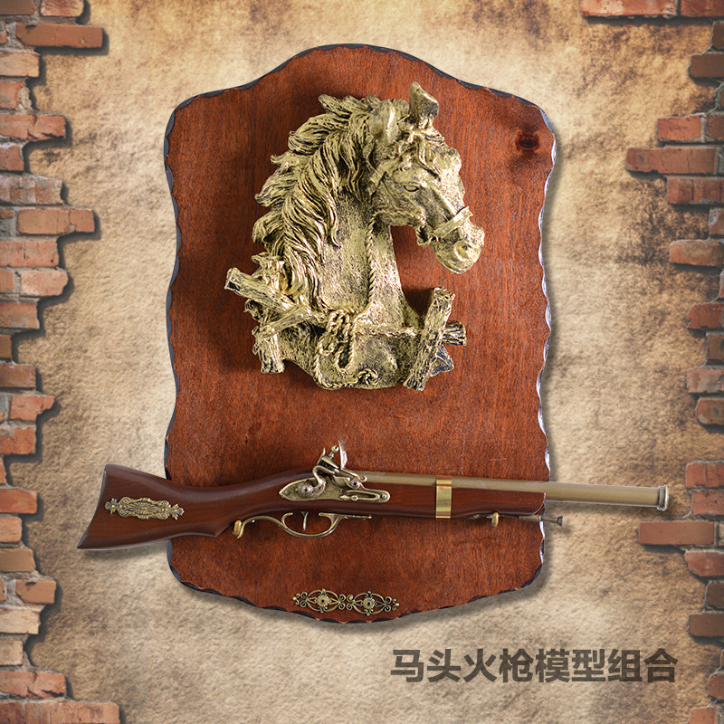 欧美复古壁饰火枪猎枪模型酒吧墙上墙壁挂件墙面挂饰工业风装饰品