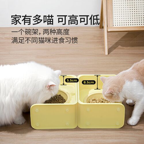 Mango蛮果宠物方块猫碗架餐桌可拼接狗碗猫食盆陶瓷宠物碗水碗粮