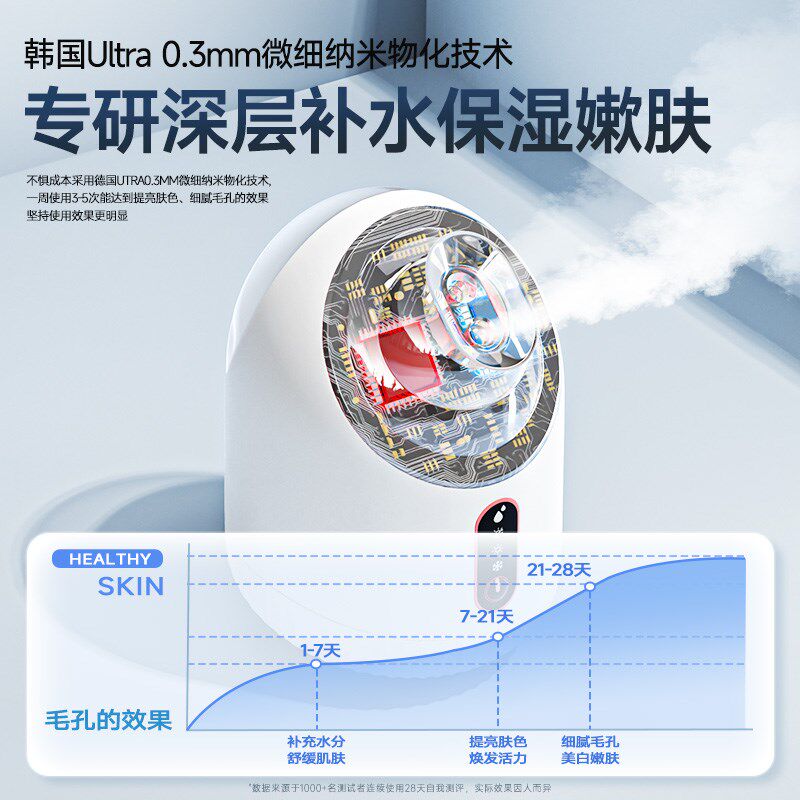 冷热双喷蒸脸器纳米喷雾补水美容院仪敷面部家用专用熏蒸汽加湿器