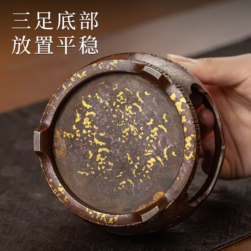 中式复古黄铜温茶炉茶壶加热底座烤茶提香器家用蜡烛暖茶炉煮茶炉