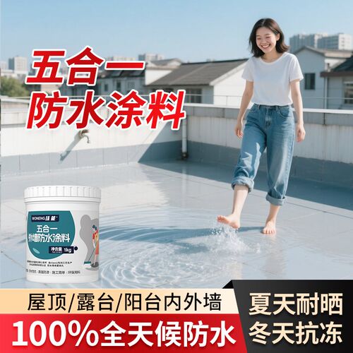五合一外墙专用防水胶屋顶墙面楼顶裂缝渗水漏水补漏防漏防水涂料