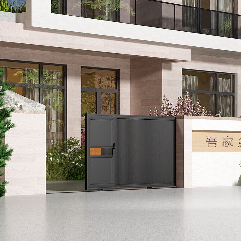铝合金庭院门别墅电动折叠双开大门自建房铁艺户外花园车库平移门