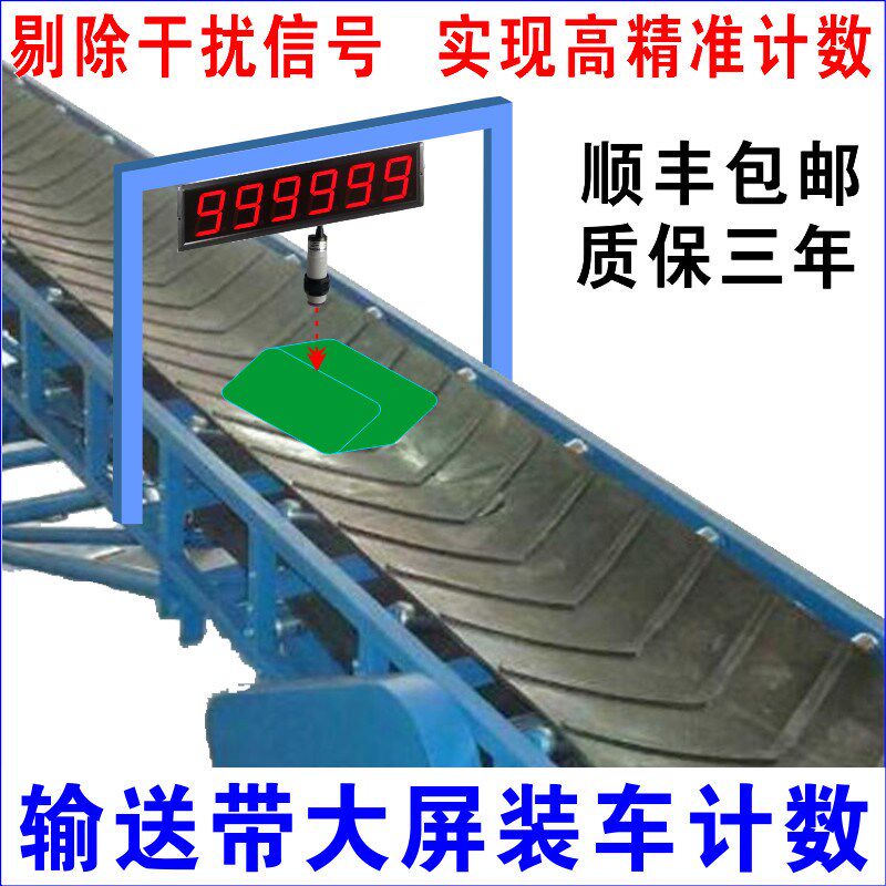 计数器红外线自动感应流水线输送带传送机装车记数点包器大屏幕