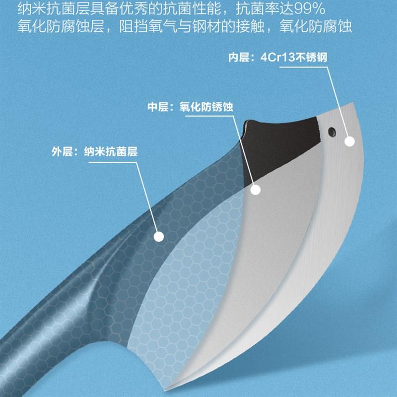 家用菜刀不锈钢刀具套装砍骨刀水果刀切片刀磨刀器剪刀五件套