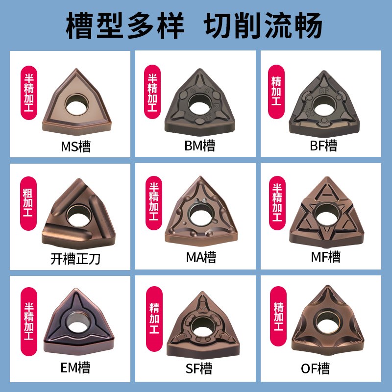 高硬不锈钢专用桃型数控刀片wnmg080408加工桃形外圆车刀合金刀粒